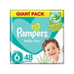 PAMPERS BABY DRY EX.LARGE (6) 48PCS - بامبرز بيبي دراي كبير جدًا (6) 48 قطعة