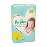 PAMPERS PREM.CARE NEWBORN(1) 60PCS - بامبرز بريم كير للمواليد الجدد (1) 60 قطعة