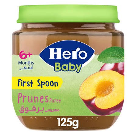 HERO BABY PRUNES 125 G JAR - برقوق هيرو الصغير 125 غرام HERO BABY PRUNES 125 G JAR - برقوق هيرو الصغير 125 غرام