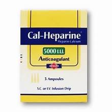 CAL-HEPARINE 5000I.U 3/AMP