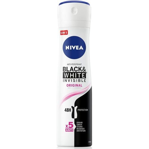 NIVEA INVISIBLE BLACK&WHITE SPRAY. 150ML - بخاخ نيفيا إنفيزبل أسود وأبيض. 150 مل NIVEA INVISIBLE BLACK&WHITE SPRAY. 150ML - بخاخ نيفيا إنفيزبل أسود وأبيض. 150 مل