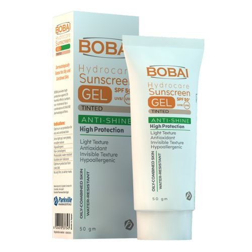 BOBAI HYDRO GEL SUN SCREEN GEL TINTED SPF 50 -50GM - جل واقي من الشمس بوباي هيدرو جل ملون بعامل حماية من الشمس 50 - 50 غرام BOBAI HYDRO GEL SUN SCREEN GEL TINTED SPF 50 -50GM - جل واقي من الشمس بوباي هيدرو جل ملون بعامل حماية من الشمس 50 - 50 غرام
