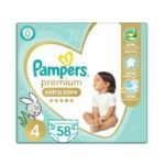 PAMPERS PREMIUM CARE NO.4 58PCS - بامبرز بريميوم كير رقم 4، 58 قطعة
