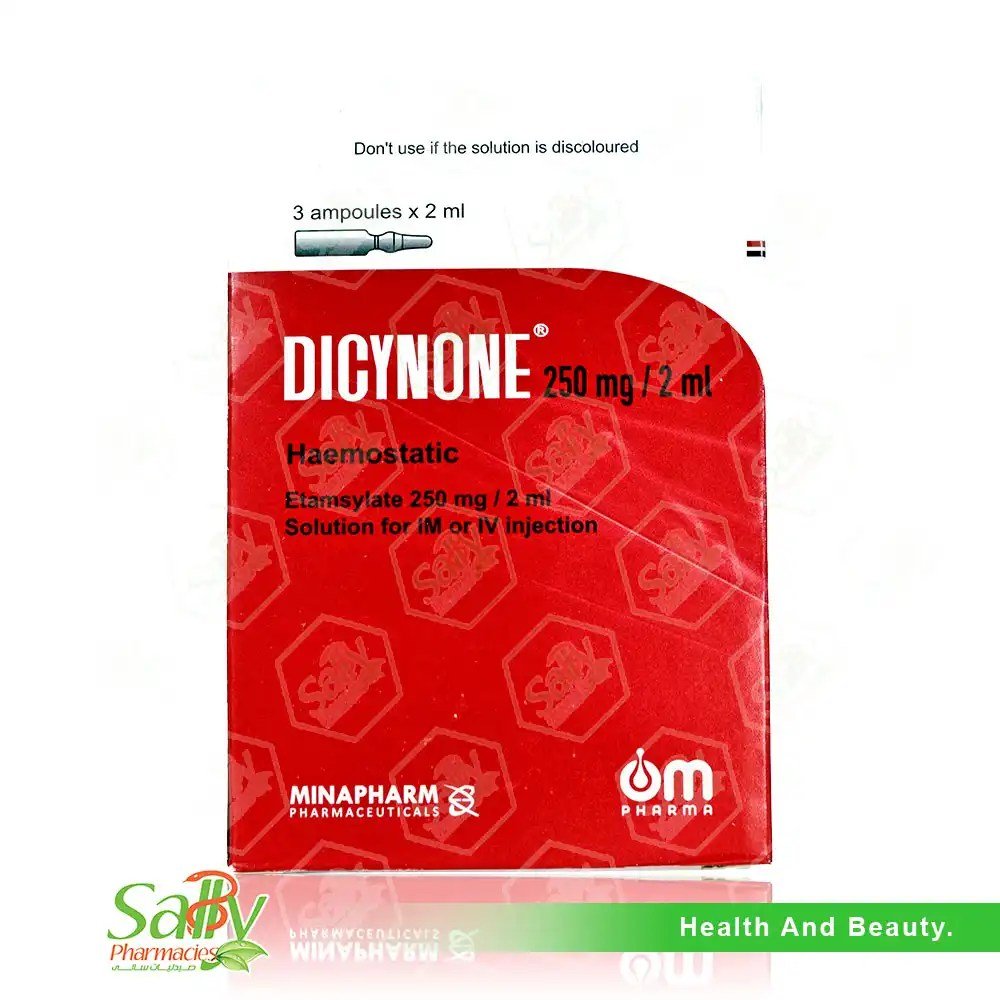 DICYNONE 250 MG / 2 ML 3 AMP - دايسينون ٢٥٠ ملغ / ٢ مل ٣ أمبولات DICYNONE 250 MG / 2 ML 3 AMP - دايسينون ٢٥٠ ملغ / ٢ مل ٣ أمبولات