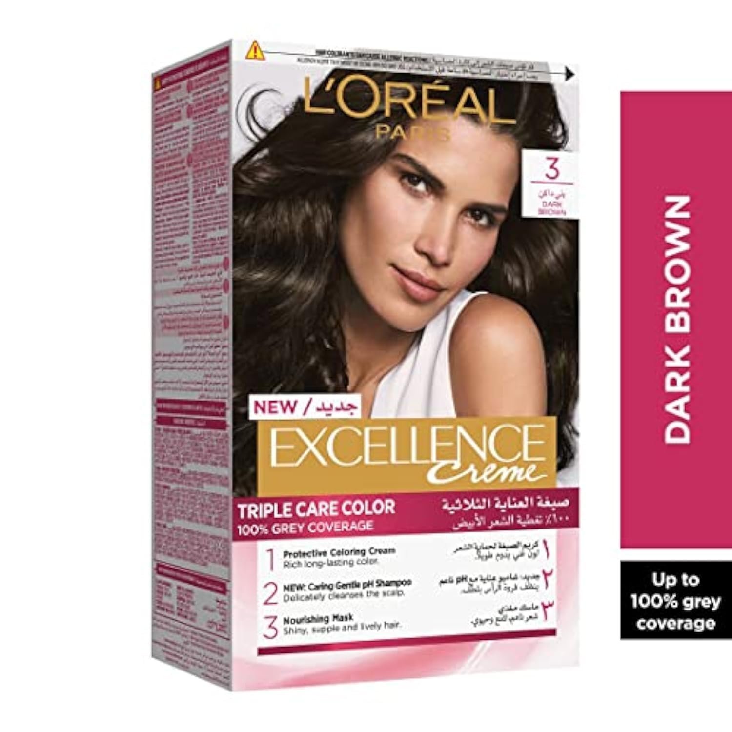 LOREAL EXC CR NO(3) DARK BROWN - لوريال إكس سي آر رقم (3) بني داكن LOREAL EXC CR NO(3) DARK BROWN - لوريال إكس سي آر رقم (3) بني داكن