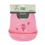 SAFARI SILICONE BIB WITH POCKET 4+M – مريلة سفاري سيليكون بجيب، مقاس 4 أشهر فأكثر