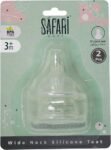 SAFARI STANDARD SILICONE TEAT 3+M - حلمة سيليكون سفاري ستاندرد للأطفال من عمر 3 أشهر فما فوق