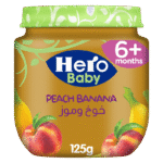 HERO BABY PEACH&BANANA 125G JAR – هيرو بيبي بنكهة الخوخ والموز، عبوة 125 غرام
