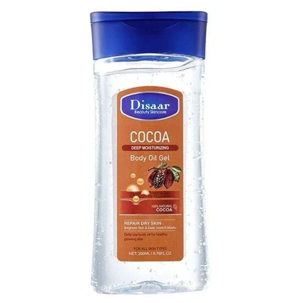 DISAAR BODY OIL GEL COCOA 200ML - جل زيت الجسم ديسار برائحة الكاكاو 200 مل DISAAR BODY OIL GEL COCOA 200ML - جل زيت الجسم ديسار برائحة الكاكاو 200 مل