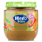 HERO BABY MIXED VEGETABLES 130G JAR – خضراوات مشكلة للأطفال من هيرو، عبوة 130 غرام