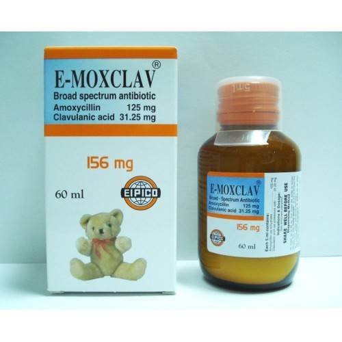 E-MOXCLAV 156MG/5ML SUSP. 60ML - إي-موكسكلاف 156 ملغ/5 مل معلق 60 مل E-MOXCLAV 156MG/5ML SUSP. 60ML - إي-موكسكلاف 156 ملغ/5 مل معلق 60 مل