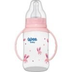 WEE BABY HANDLED BOTTLE 150ML 744 - زجاجة رضاعة للأطفال الصغار بمقبض، سعة 150 مل، رقم 744